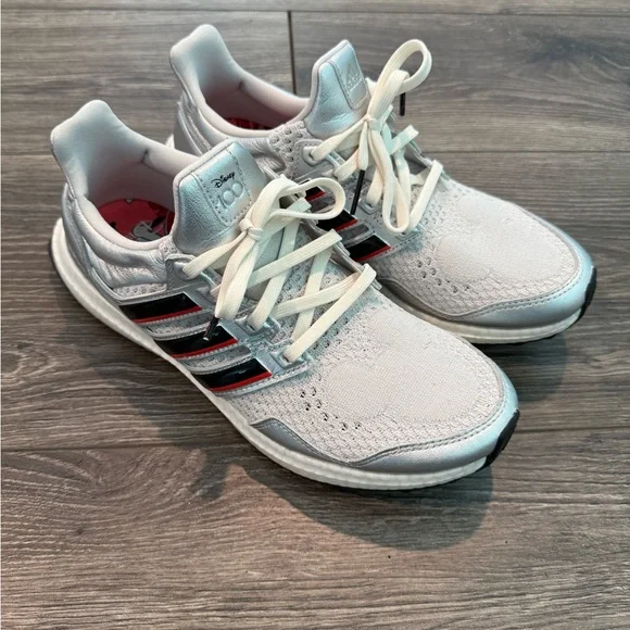 Adidas White Sneakers with Black and Red Accents - Picture 1 of 6